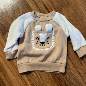 Cozy Tan and White Cartoon Animal Sweatshirt